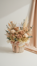 Pale amber preserved floral basket